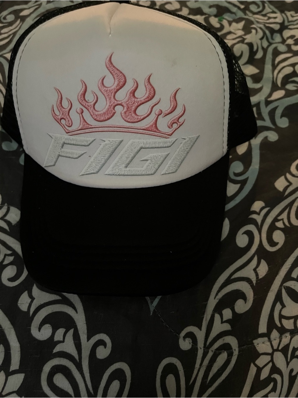Urban Heritage Black, White & Pink Flame Trucker Hat